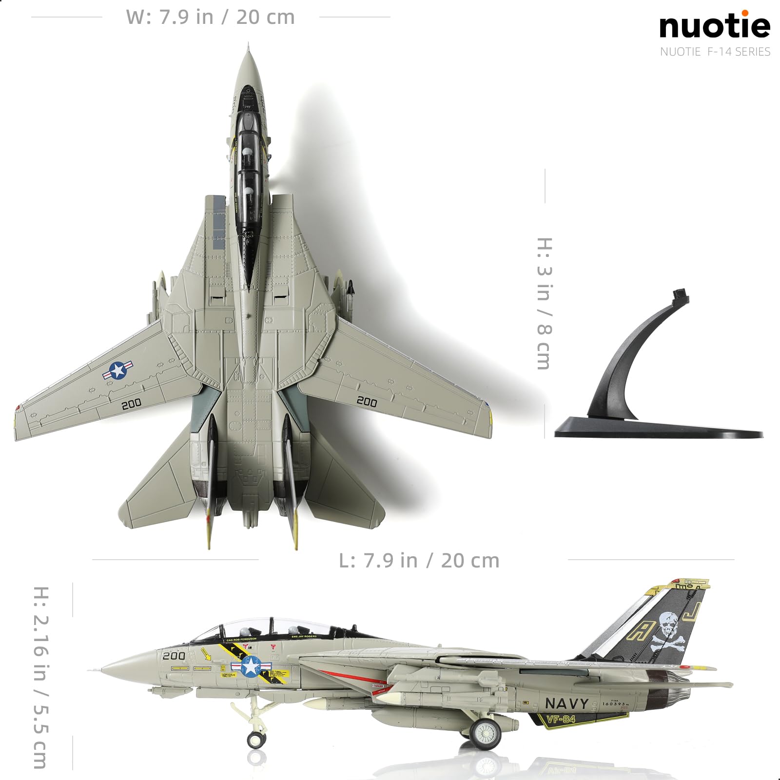 F-14A トムキャット 1/100　エアファイター　ジョリーロジャース F-14B トムキャット `VF-103 ジョリーロジャース` (プラモデル